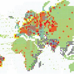 pointillistic international map