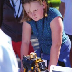 robot at Sally Ride Science street fair