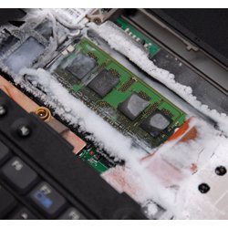 cold-boot attack of a laptop's memory chips