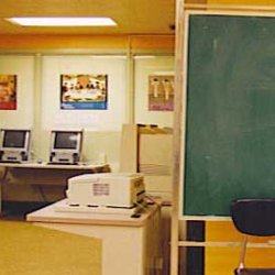classroom and chalkboard