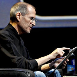 Apple CEO Steve Jobs with iPad
