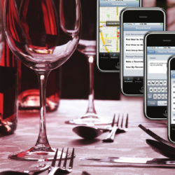smart phones and wine glasses