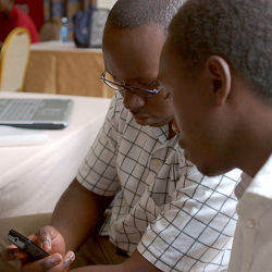 Kenyan developer Wilfred Mworia with Steve Mutinda