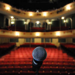 stage microphone and auditorium