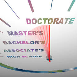 education degree scale, illustration
