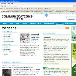 Careers page, CACM Web site