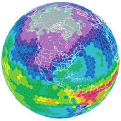 hexagonal grid for global weather models