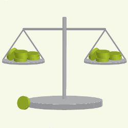 a balanced balance scale