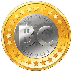 A representation of a Bitcoin.