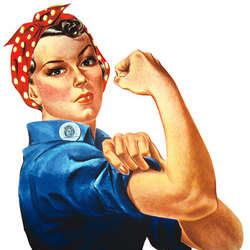 Rosie the Riveter, demonstrating the strength of working women.