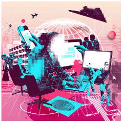 Cybercrime, Cyberweapons, Cyber Wars, illustration