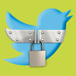 Twitter bird in shackles
