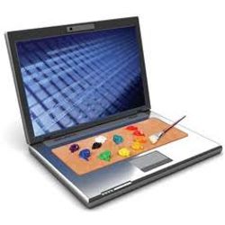 laptop with artist's palette