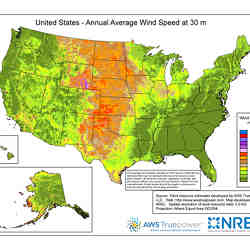Average wind speed estimates for the U.S.