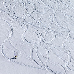snowboarder on slopes