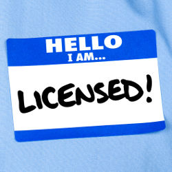 name tag: Hello, I am . . . Licensed!