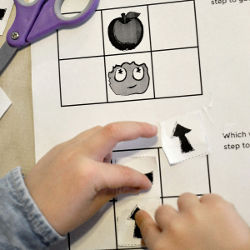 child working on 'Happy Maps' lesson