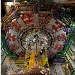 workers maintaining the Large Hadron Collider