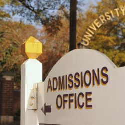 Admissions Office sign