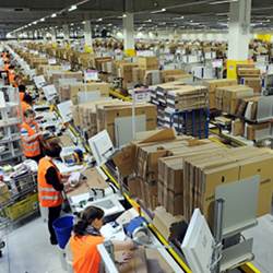 An Amazon warehouse/distribution facility.