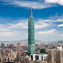 The 1,667-foot tall Taipei 101 Tower, once the world's tallest building.