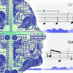 A represention of artificial intelligence as a maker of music.