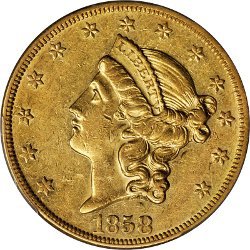 1858 Liberty Head gold coin