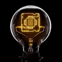 light bulb with circuit filament