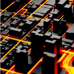 circuit board cityscape