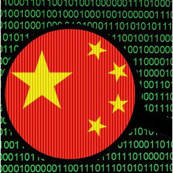 China stars on binary code backdrop