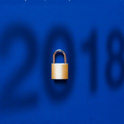 lock on 2018 background, illustration