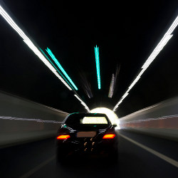 car in tunnel