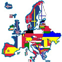 flag map of Europe
