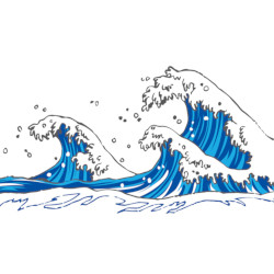 Japanese blue wave, illustration