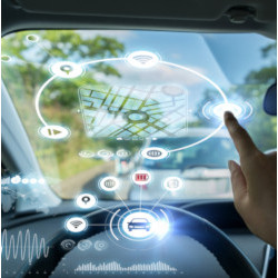 vehicle heads-up display interface, illustration