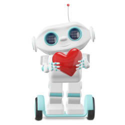 robot holding a heart