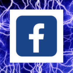 Facebook logo with static background