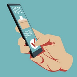 voting via cellphone, illustration