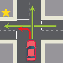car facing various routes, illustration