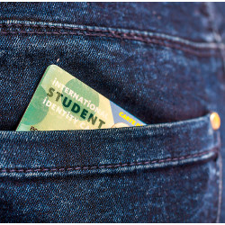 student ID in jeans back pocket
