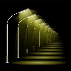 row of street lamps