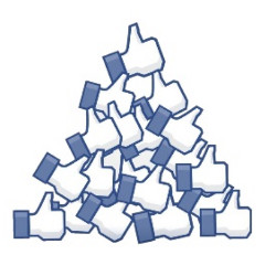 pile of thumbs up icons, illustration