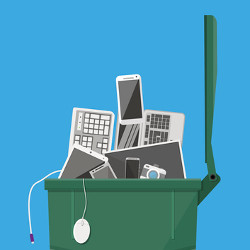 bin of e-waste