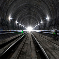 subway tunnel and tracks