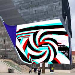 The mumok museum of modern art in Vienna, Austria, as seen in Augmented Reality.