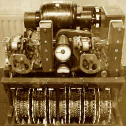 A German Lorenz cipher machine, used in World War II to encrypt very-high-level general staff messages.