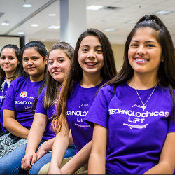 middle school girls in TECHNOLOchicas LiFT T-shirts