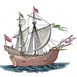 Magellan's ship Victoria, illustration