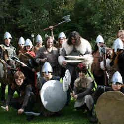 Live-action role players (LARPers) in costume.
