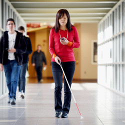 blind person navigating via smartphone app